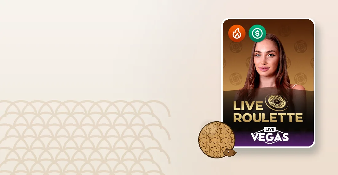 Live roulette tafel met bronzen schubben